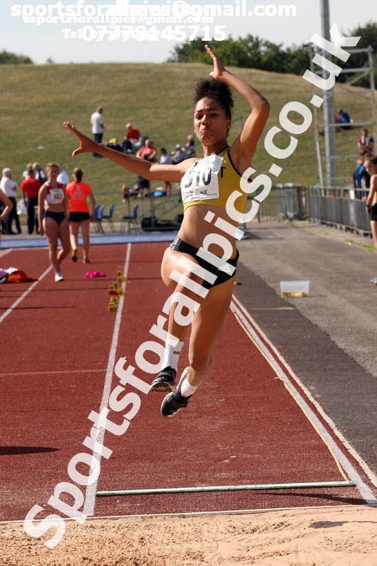 Womens under-17s long jump, 2018 Northern Under-17s/U-15s/U-13s Champs., Wavertree Athletics Centre, Liverpool. Photo: David T. Hewitson/Sports for All Pics